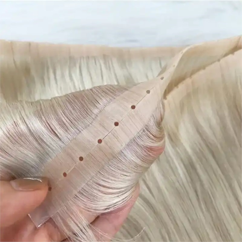 Invisible Tape In Extensions Real Hair - Невидимые искусственные волосы с отверстиями, человеческие