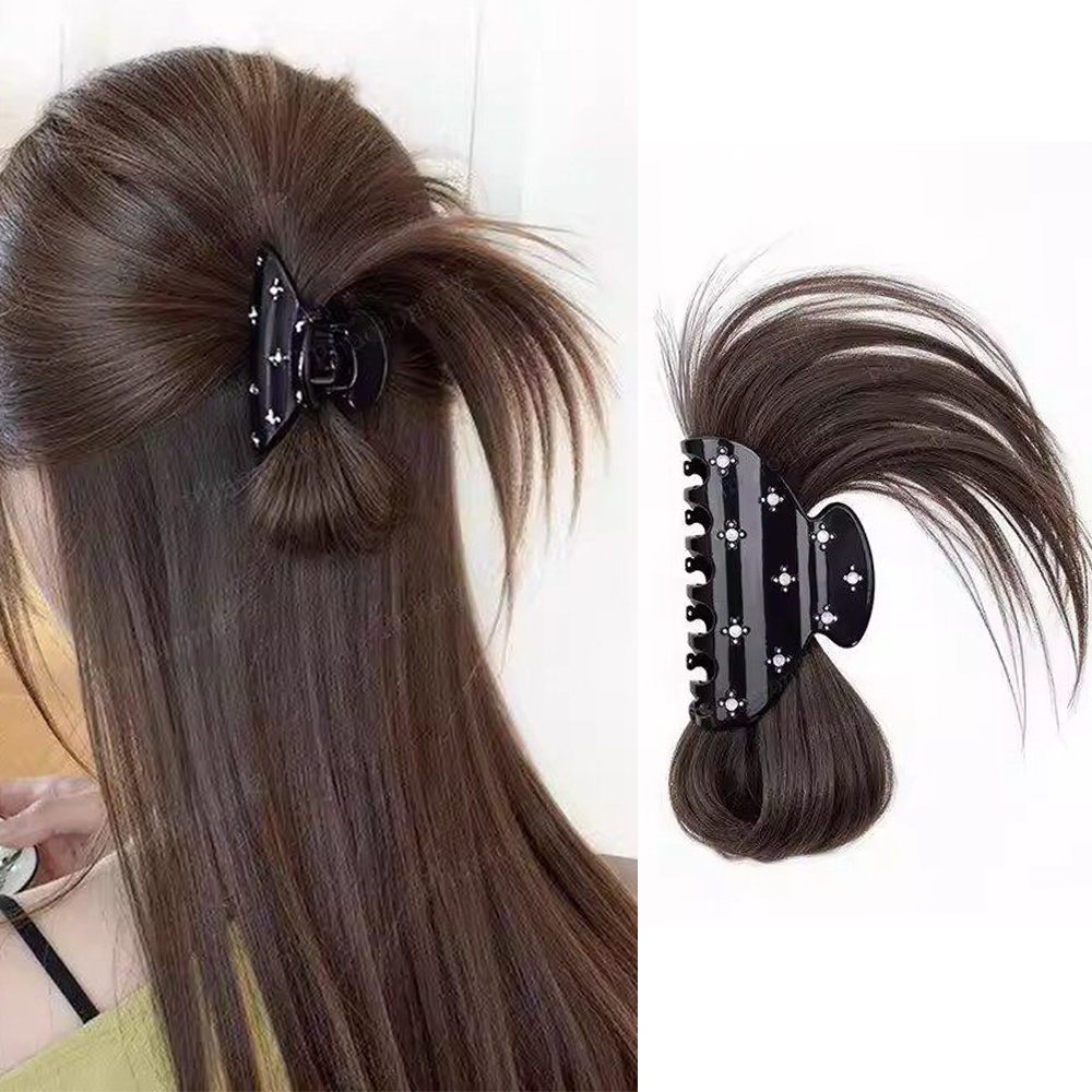 Claw Clip Messy Bun Hair Piece - Пушистая небрежная заколка-краб для волос, синтетический