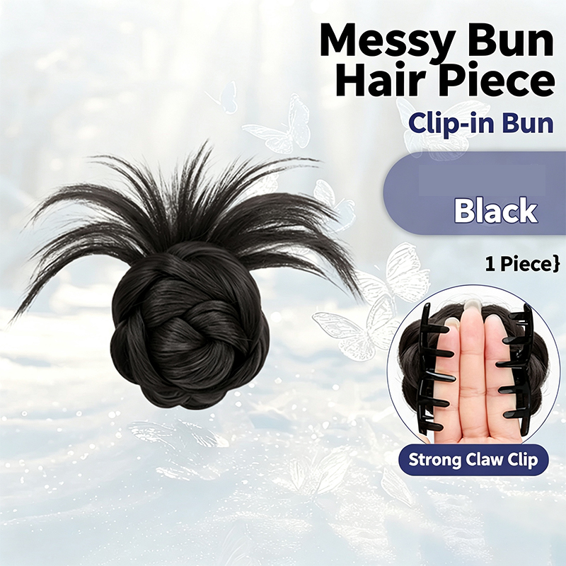 Claw Clip Messy Bun Hair Piece - Пушистый, шероховатый, небрежный пучок из синтетического