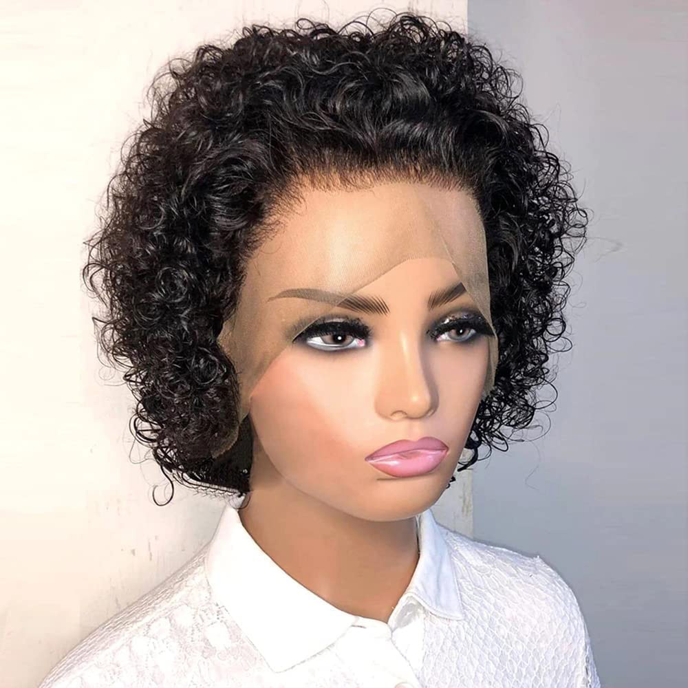 Short Pixie Cut Wig Human Hair Cheap - Парик пикси-каре 13x4, кудрявый, из натуральных