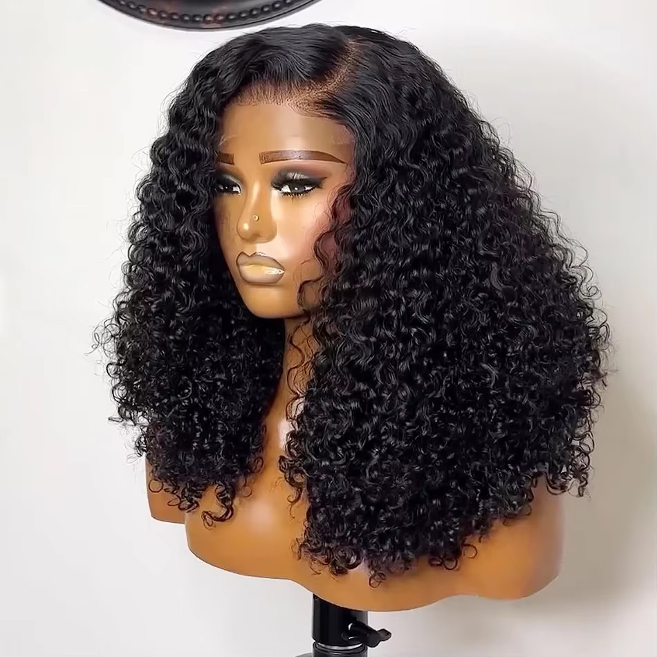 Glueless Wear And Go Human Hair Wig - Парик-каре 230% с короткими кудрями, 13x4,