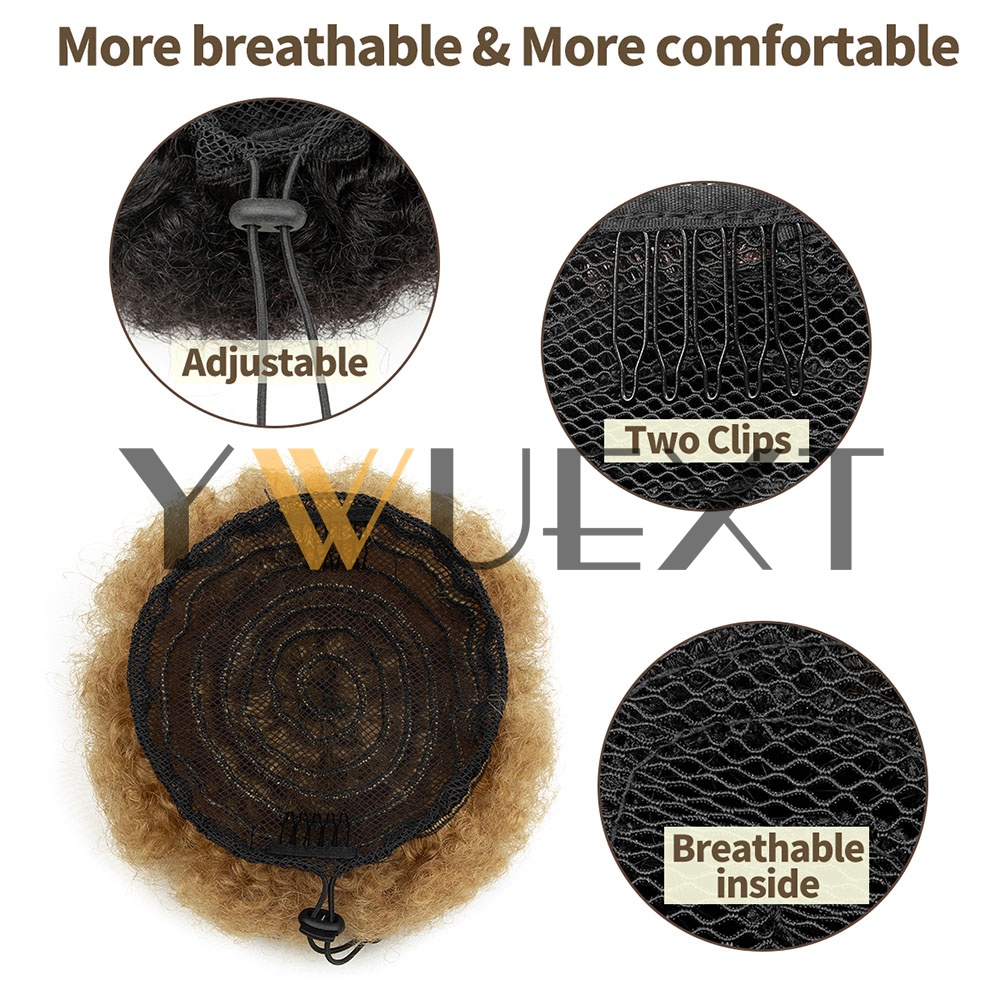 Накладной хвост YWUEXT Honey G – обзор и цена Drawstring Afro Curly Puff Ponytail