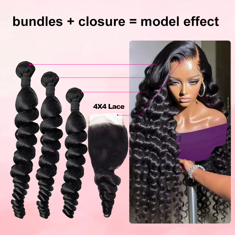 Наборы волос Loose Wave 30-40  – обзор и цена Deep Wave 3 Bundles With Closure