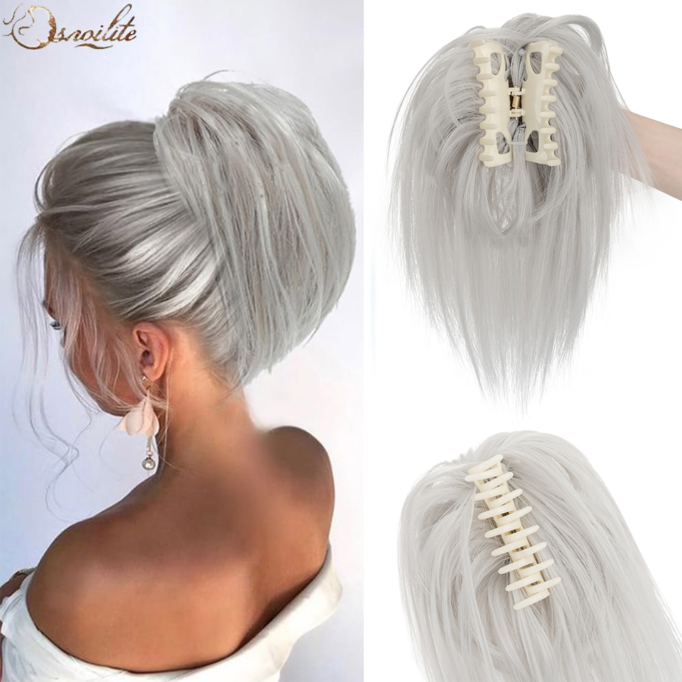 Синтетический прямой зажим для – обзор и цена Claw Clip Messy Bun Hair Piece