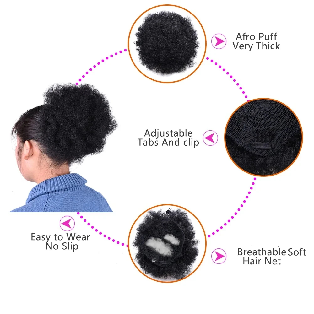 Удлинитель для хвоста с завязк – обзор и цена Drawstring Afro Curly Puff Ponytail