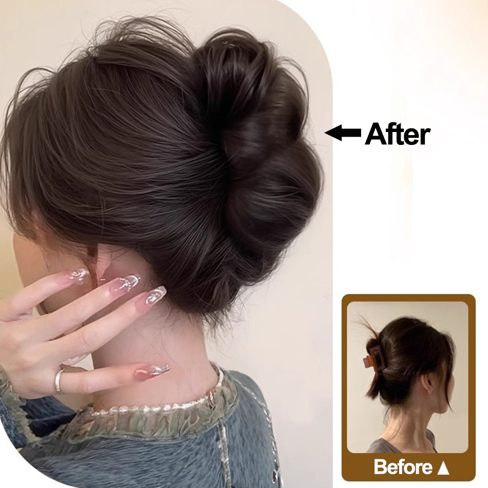 Синтетический беспорядочный пу – обзор и цена Claw Clip Messy Bun Hair Piece