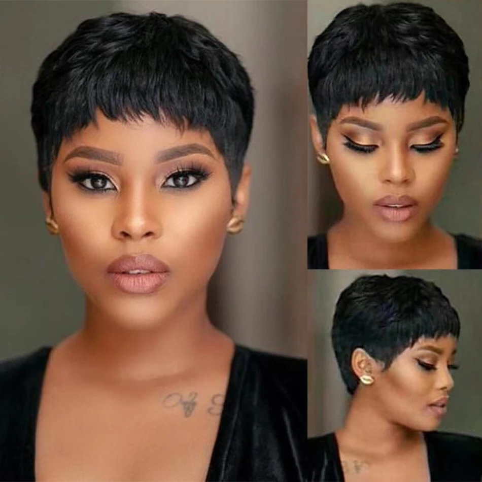Короткий прямой парик Боб Пари – обзор и цена Short Pixie Cut Wig Human Hair Cheap