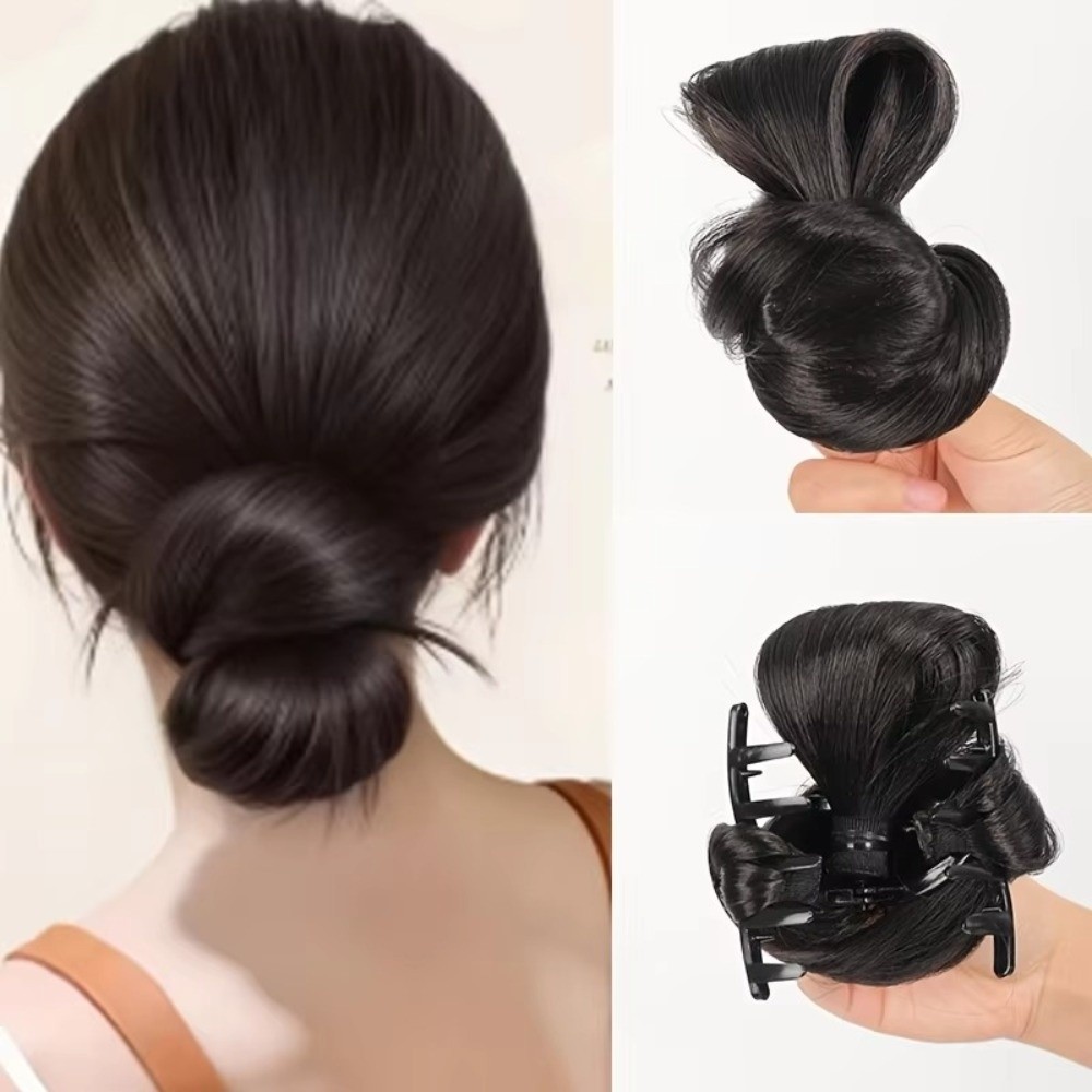 Парик в виде натуральных синте – обзор и цена Claw Clip Messy Bun Hair Piece