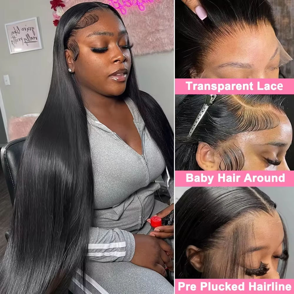 40-дюймовый прямой парик с про – обзор и цена Hd Lace Frontal Wig Human Hair Pre Plucked