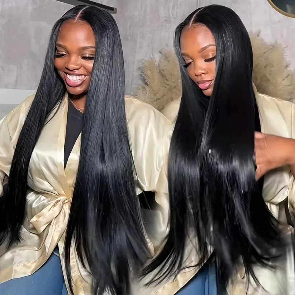 40-дюймовый прямой парик с про – обзор и цена Hd Lace Frontal Wig Human Hair Pre Plucked