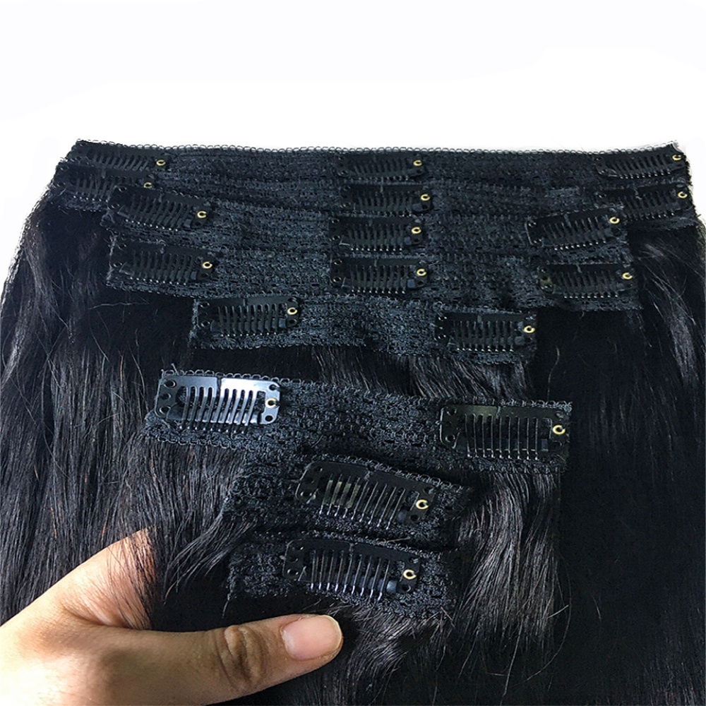 Натуральные прямые заколки для – обзор и цена Seamless Clip In Hair Extensions Human Hair