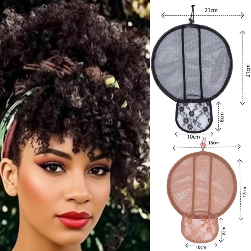 Сетка-шапочка для афро-пучка с – обзор и цена Drawstring Afro Curly Puff Ponytail
