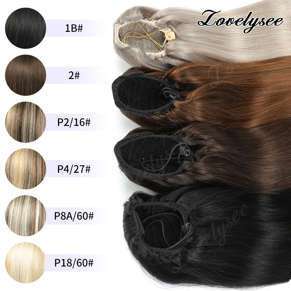 Короткий хвост на шнурке 14-18 – обзор и цена Seamless Clip In Hair Extensions Human Hair