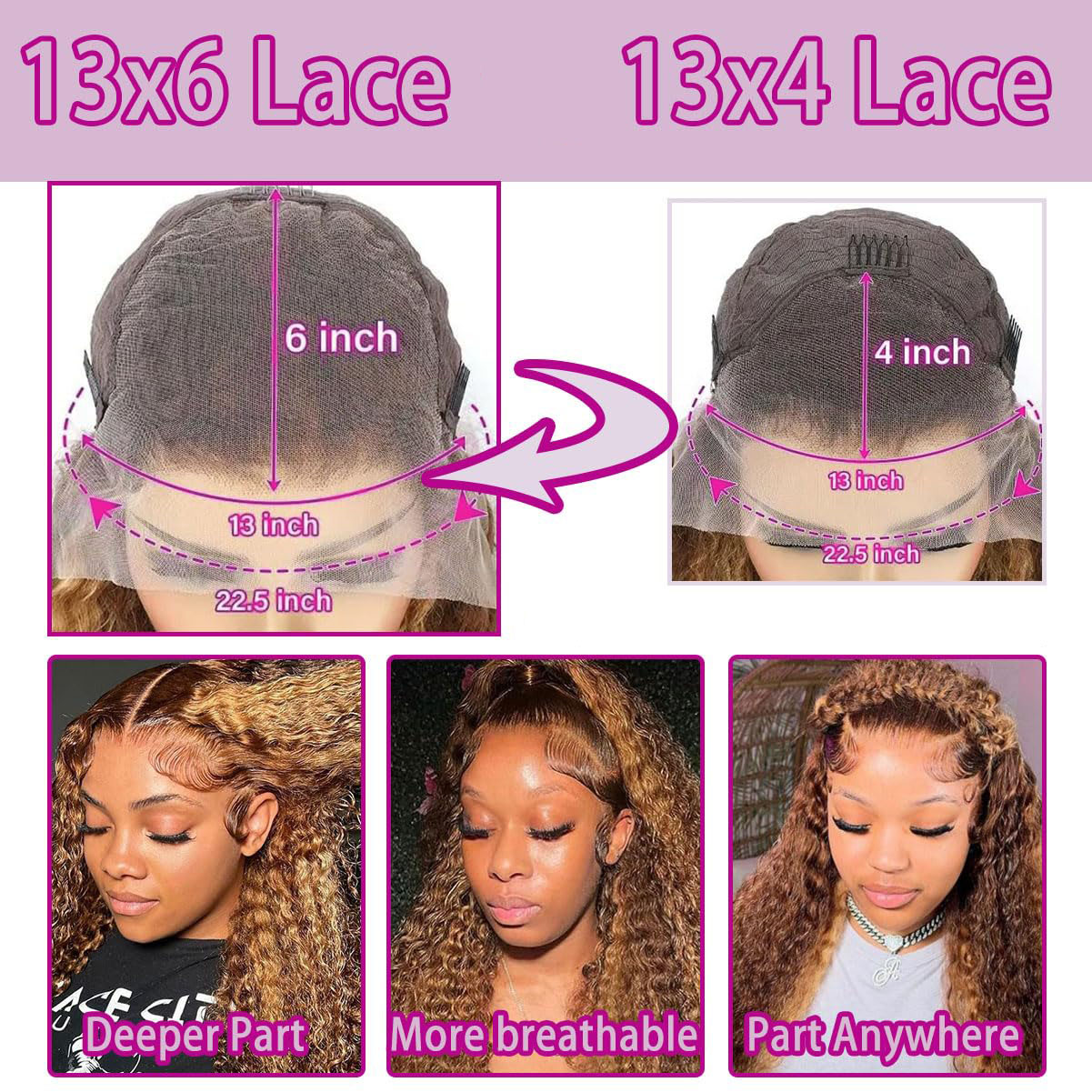 36-дюймовые глубокие волны P4/ – обзор и цена Lace Front Wigs