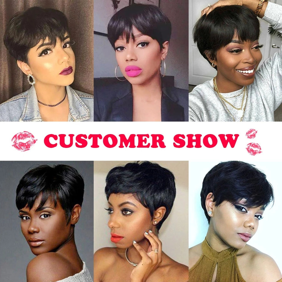 Короткий парик пикси из натура – обзор и цена Short Pixie Cut Wig Human Hair Cheap