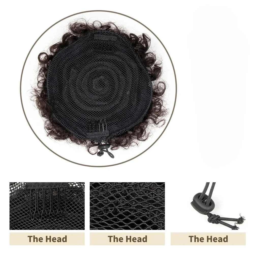 1 шт./упак. Детский пучок для  – обзор и цена Drawstring Afro Curly Puff Ponytail