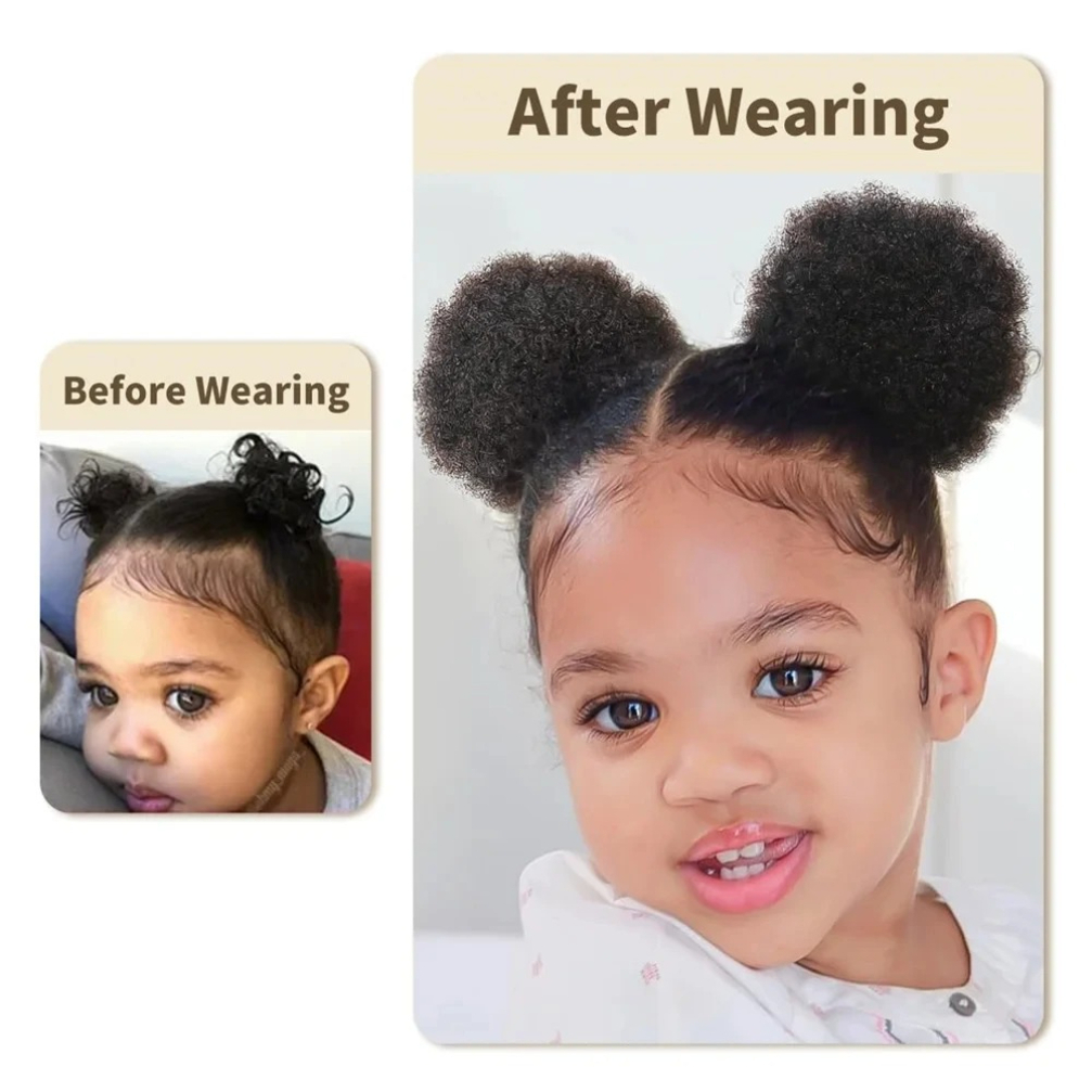 1 шт./упак. Детский пучок для  – обзор и цена Drawstring Afro Curly Puff Ponytail