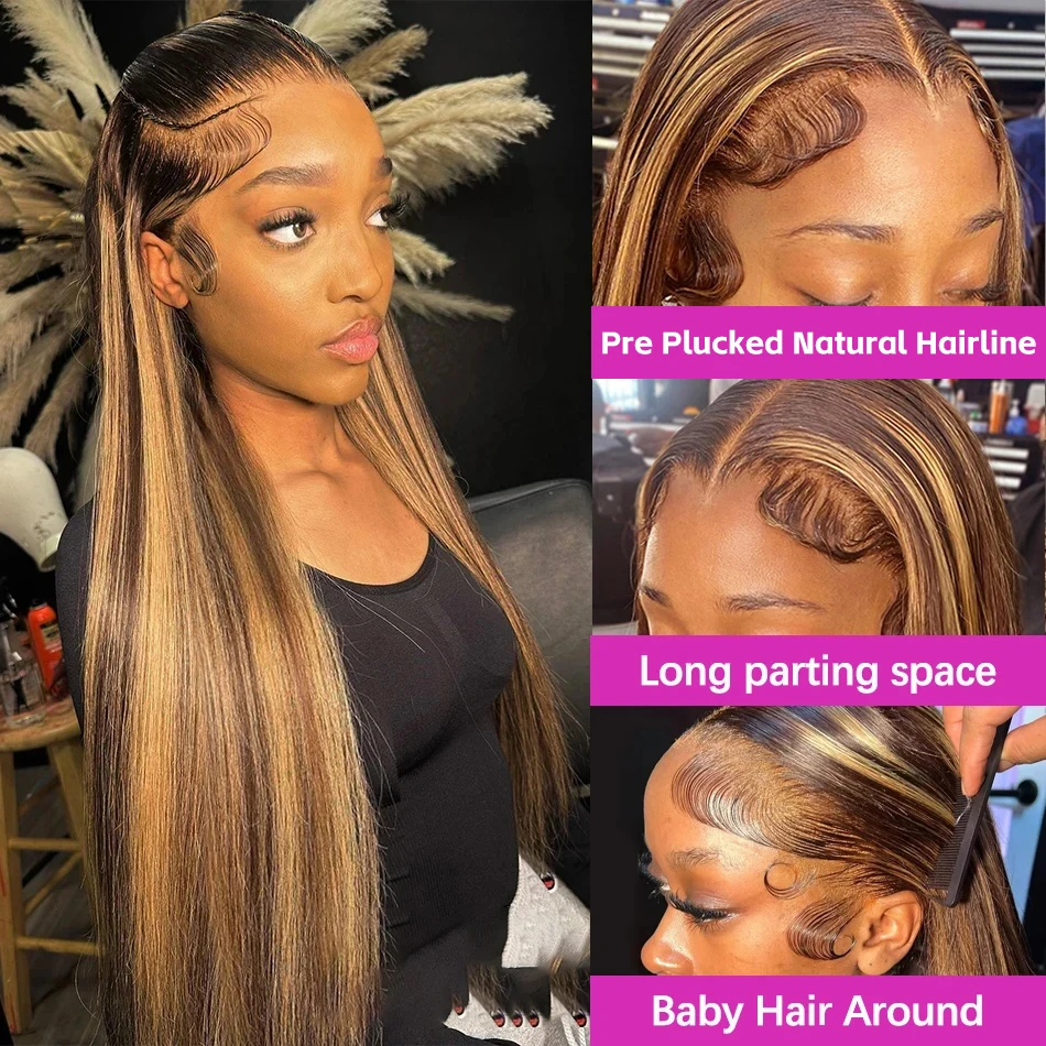 44-46-дюймовые прямые парики и – обзор и цена Hd Lace Frontal Wig Human Hair Pre Plucked