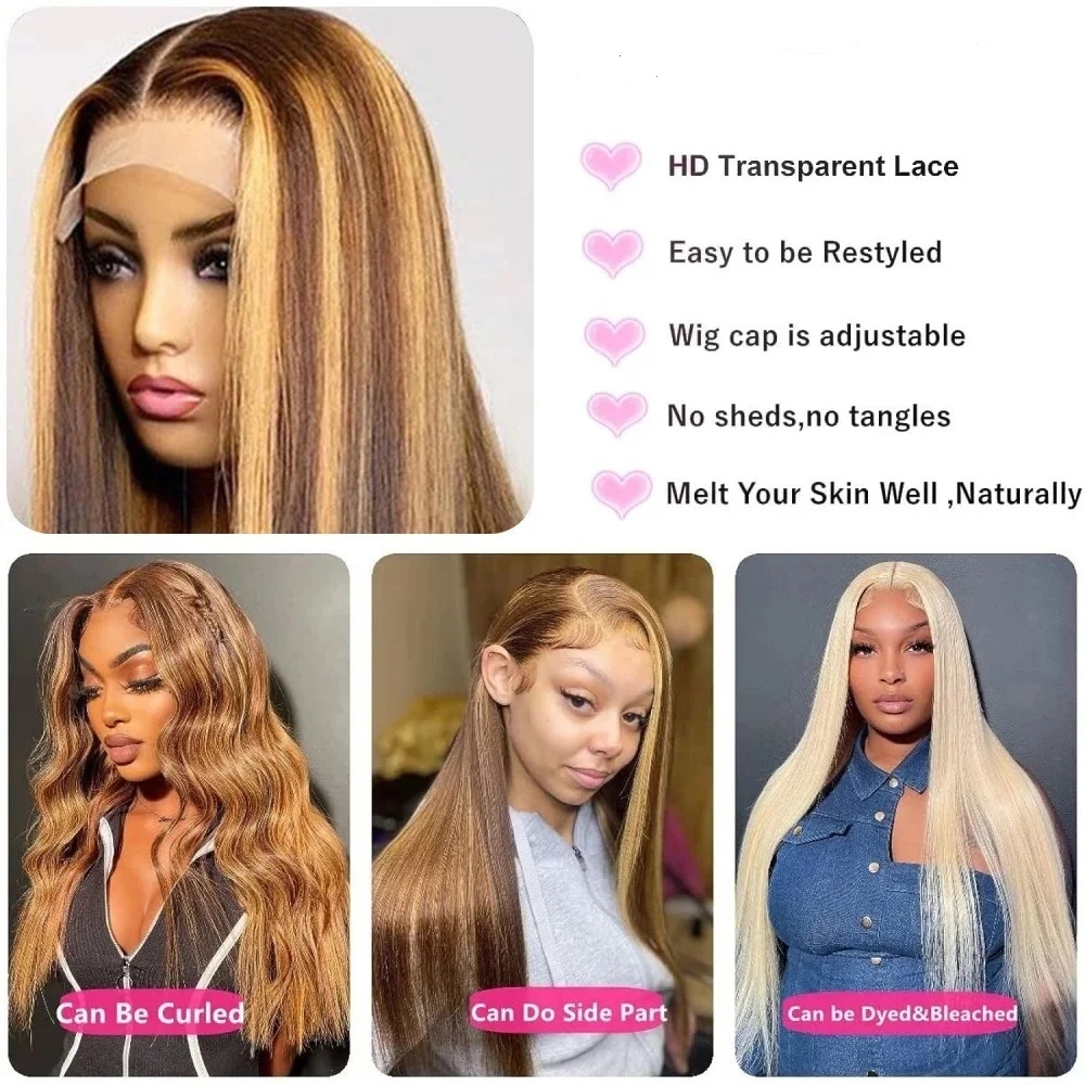 44-46-дюймовые прямые парики и – обзор и цена Hd Lace Frontal Wig Human Hair Pre Plucked